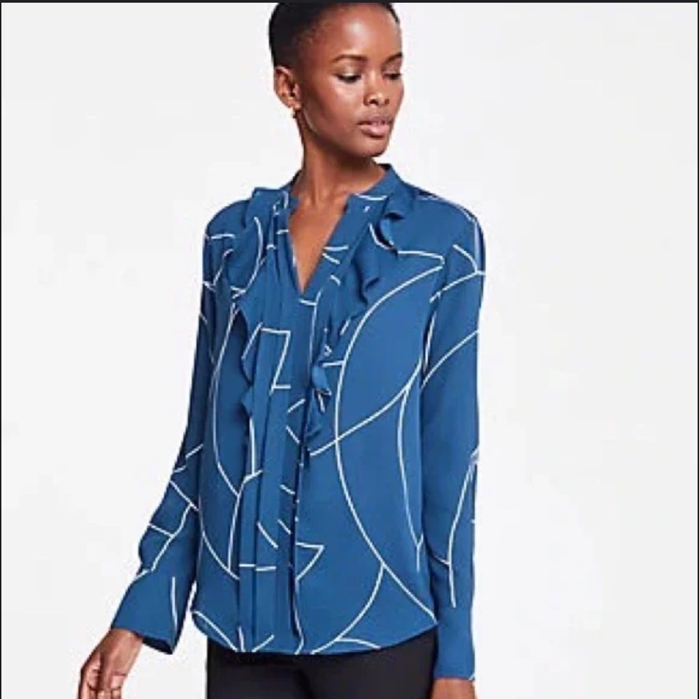 Ann Taylor Icon blouse in Shady Saphire